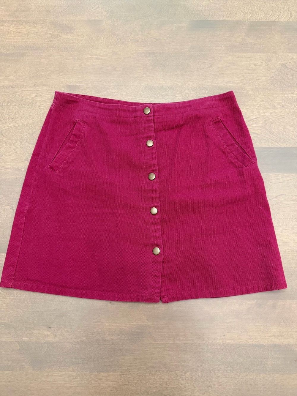 Harper Heritage Button Front Mini Skirt Berry Pink Size Large